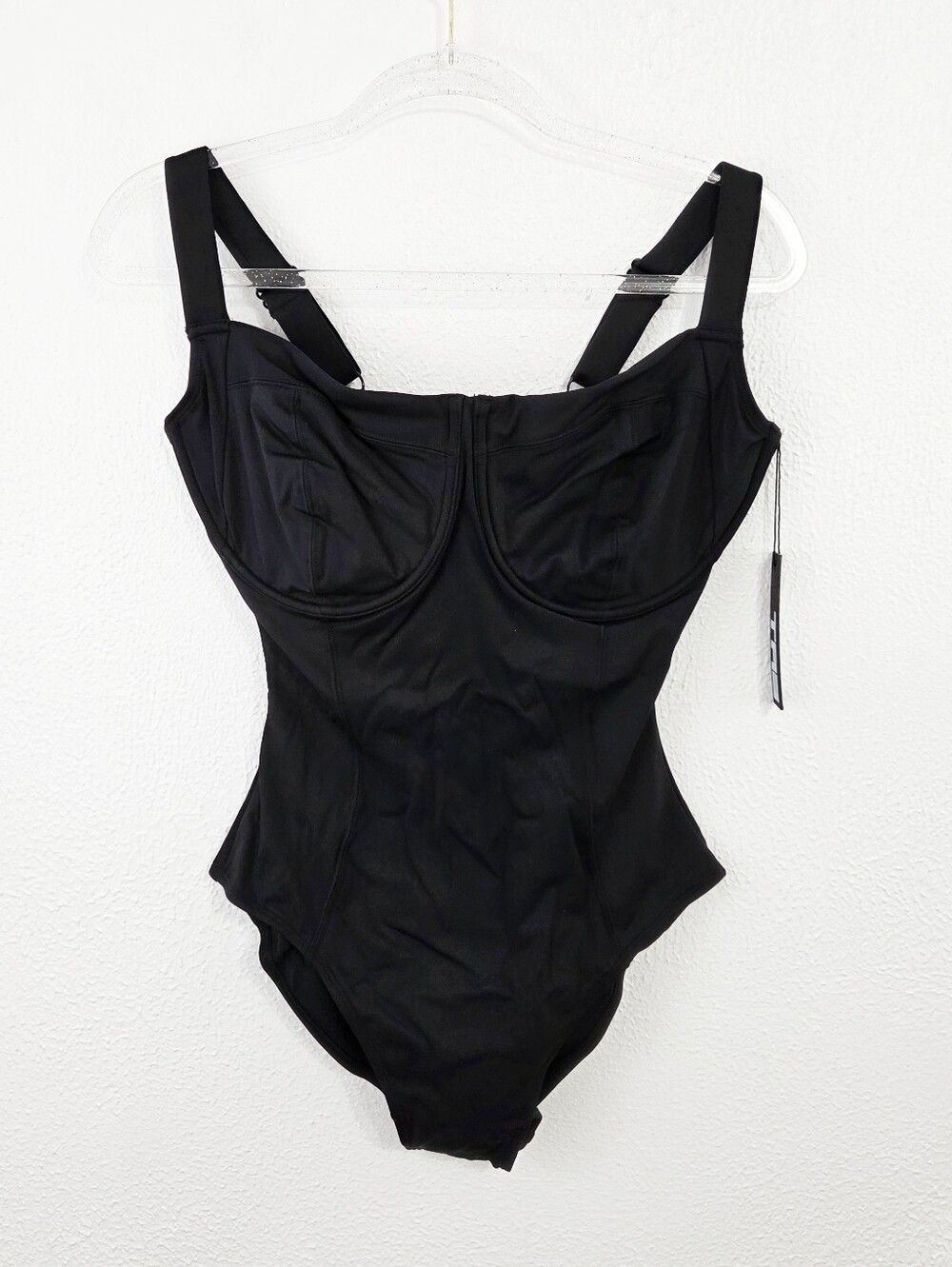 TA3 Lifty one piece swimsuit black lace up corset slimming womens medium J/K NWT - Picture 3 of 5